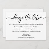 Elegant Calligrafie verandert de Datum Nieuwe Kaar Save The Date (Voorkant / Achterkant)