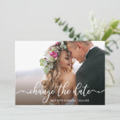 Elegant Calligrafie verandert de Datum Nieuwe Kaar Save The Date (Staand voorkant)