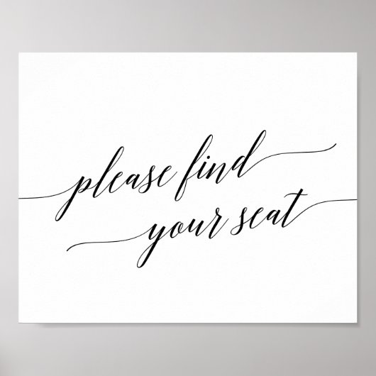 Elegant Calligrafie vind je je zitplaatje Poster (Voorkant)