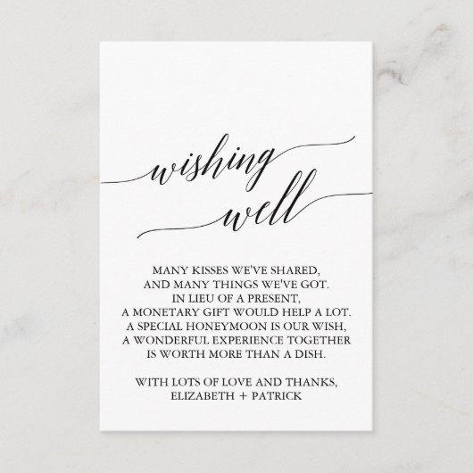 Elegant Calligrafie | Vloeiend hout Informatiekaartje (Voorkant)