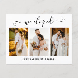 Elegant Calligrafie We hebben foto-elopement ontwi Aankondigingskaart
