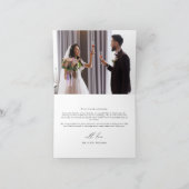 Elegant Calligrafie | Weddenfoto Hartelijk dank Bedankkaart (Binnen)