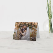 Elegant Calligrafie | Weddenfoto Hartelijk dank Bedankkaart (Voorkant)