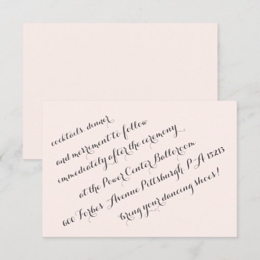 ELEGANT CALLIGRAFIE WEDDING CELEBRATION KAART (Voorkant / Achterkant)