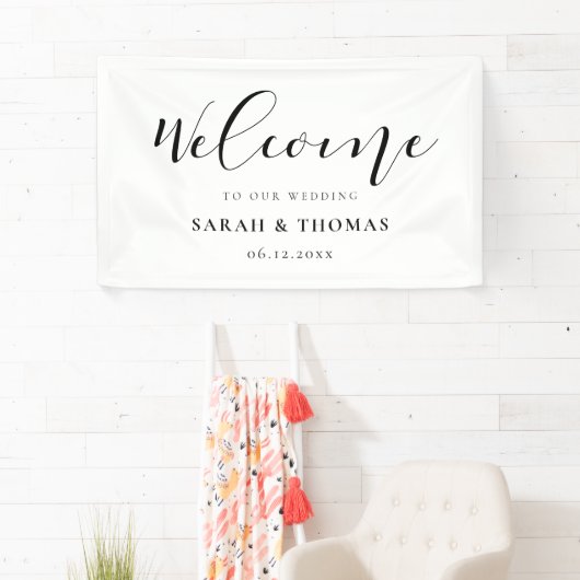 Elegant calligrafie Welkom bij onze bruiloft Spandoek (Insitu)