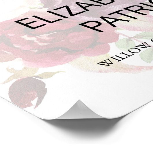 Elegant Calligrafie | Welkom op de Faded Floral We Poster (Hoek)