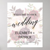 Elegant Calligrafie | Welkom op de Faded Floral We Poster (Voorkant)