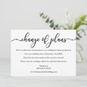 Elegant calligrafie wijziging plannen nieuwe datum save the date (Staand voorkant)