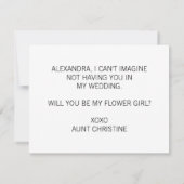 Elegant Calligrafie wordt mijn Bloemenmeisje Kaart (Achterkant)