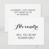 Elegant Calligrafie wordt mijn Bloemenmeisje Kaart (Voorkant / Achterkant)