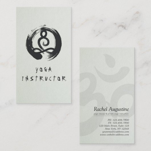 Elegant Calligrafie Yoga Meditation ZEN OM Symbol Visitekaartje (Voorkant / Achterkant)