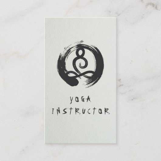 Elegant Calligrafie Yoga Meditation ZEN OM Symbol Visitekaartje (Voorkant)