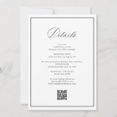 Elegant calligrafie zwart-witte bruiloft kaart (Achterkant)