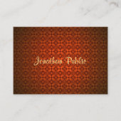 Elegant Calligrafienaam Text Sjabloon Red Damask Visitekaartje (Voorkant)