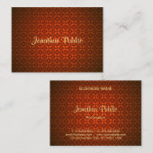 Elegant Calligrafienaam Text Sjabloon Red Damask Visitekaartje (Voorkant / Achterkant)