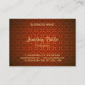 Elegant Calligrafienaam Text Sjabloon Red Damask Visitekaartje (Achterkant)