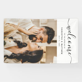 Elegant Calligrafieschrift Welkom bij het huwelijk Spandoek