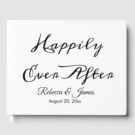 Elegant Calligrafiescript gelukkig na Gastenboek (Voorkant)