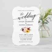 Elegant Calligrafiescript Gemengd Floral Wedding Kaart (Staand voorkant)