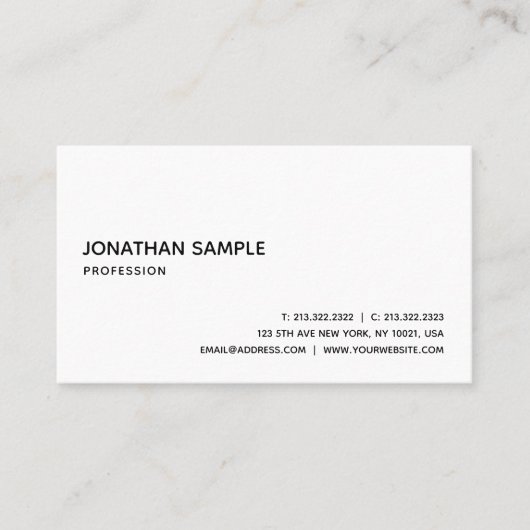 Elegant Calligrafiescript lettertype Eenvoudige Sj Visitekaartje (Voorkant)