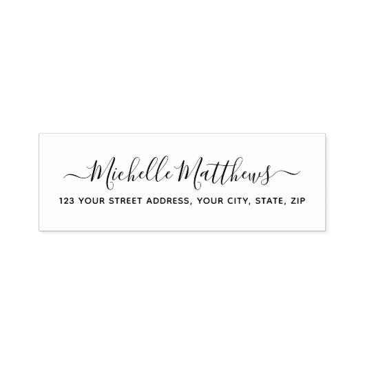 Elegant calligrafiescript return address  zelfinktende stempel (Design)