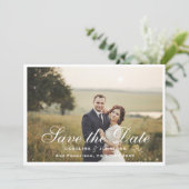 Elegant Calligrafiescript sparen de Datum, Foto Save The Date (Staand voorkant)