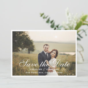 Elegant Calligrafiescript sparen de Datum, Foto Save The Date