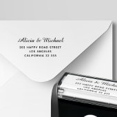 Elegant calligrafiescript trouwadres  zelfinktende stempel