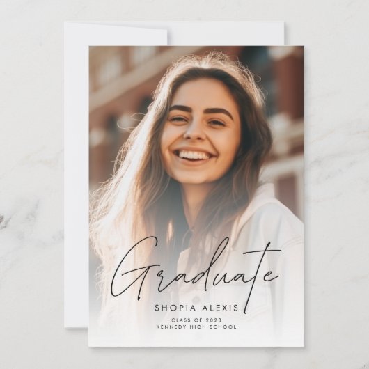 Elegant Calligrafiescript Twee het Afstuderen van Kaart (Voorkant)