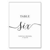 Elegant calligrafietabelnummer kaart (Achterkant)