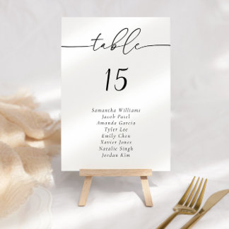 Elegant Calligrafietnummer gastnamen Kaart