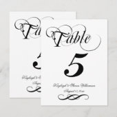 Elegant Calligrafietnummer Kaart (Voorkant / Achterkant)