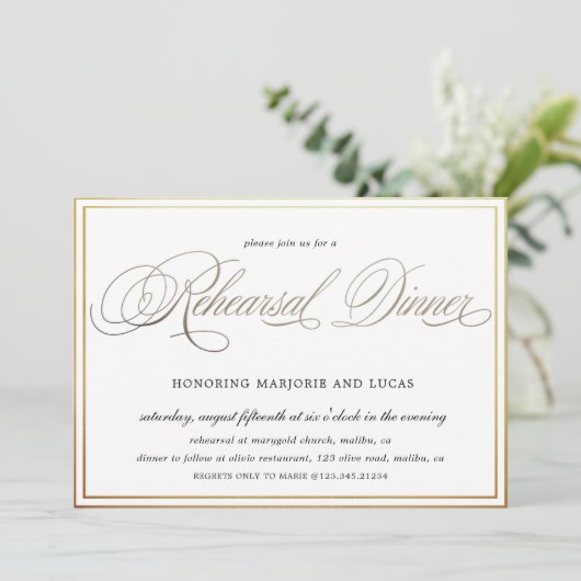 Elegant calligrafioud repetitief Dinner Kaart (Staand voorkant)