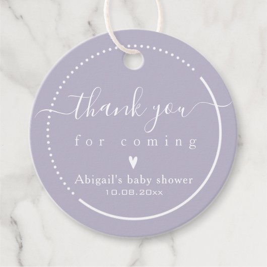 Elegant Calligrafiroze Baby shower Dank u wel Bedankjes Labels (Voorkant)
