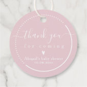 Elegant Calligrafiroze Baby shower Dank u wel Bedankjes Labels (Achterkant)