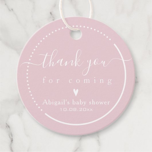 Elegant Calligrafiroze Baby shower Dank u wel Bedankjes Labels (Voorkant)