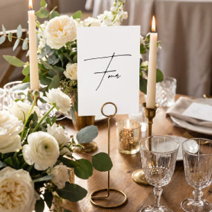 Elegant Calligrafisch Huwelijks Tafel 4 Tafel Numm Kaart