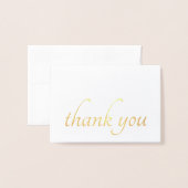 Elegant Calligraphic Font Gold Hartelijk dank Folie Kaarten (Voorkant met envelop)