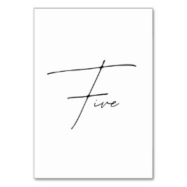 Elegant Calligraphic Weddenschap Tabel 5 tabelnumm Kaart