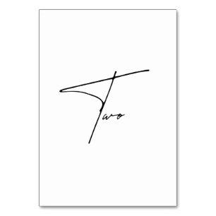 Elegant Calligraphic Wedding Tabel 2 tabelnummer Kaart