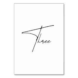 Elegant Calligraphic Wedding Tabel 3 tabelnummer Kaart