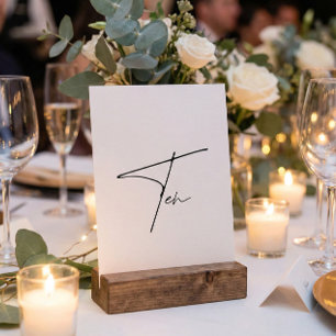 Elegant Calligraphic Wedding Table 10 tabelnummer Kaart