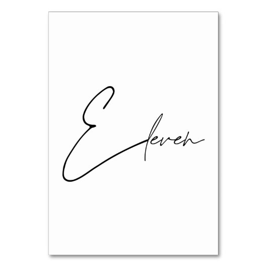 Elegant Calligraphic Wedding Table 11 tabelnummer Kaart (Voorkant)