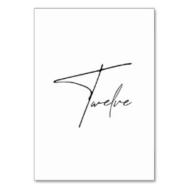 Elegant Calligraphic Wedding Table 12 tabelnummer Kaart