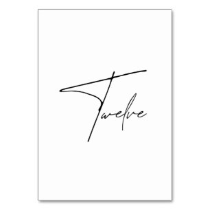 Elegant Calligraphic Wedding Table 12 tabelnummer Kaart