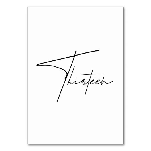 Elegant Calligraphic Wedding Table 13 tabelnummer Kaart (Achterkant)