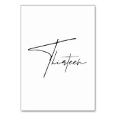 Elegant Calligraphic Wedding Table 13 tabelnummer Kaart (Voorkant)