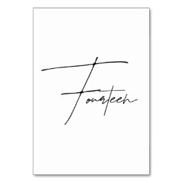 Elegant Calligraphic Wedding Table 14 table Number Kaart