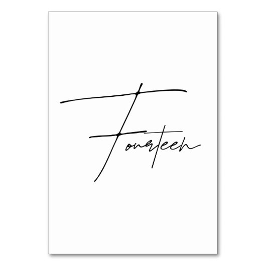 Elegant Calligraphic Wedding Table 14 table Number Kaart (Achterkant)