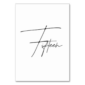 Elegant Calligraphic Wedding Table 15 table Number Kaart